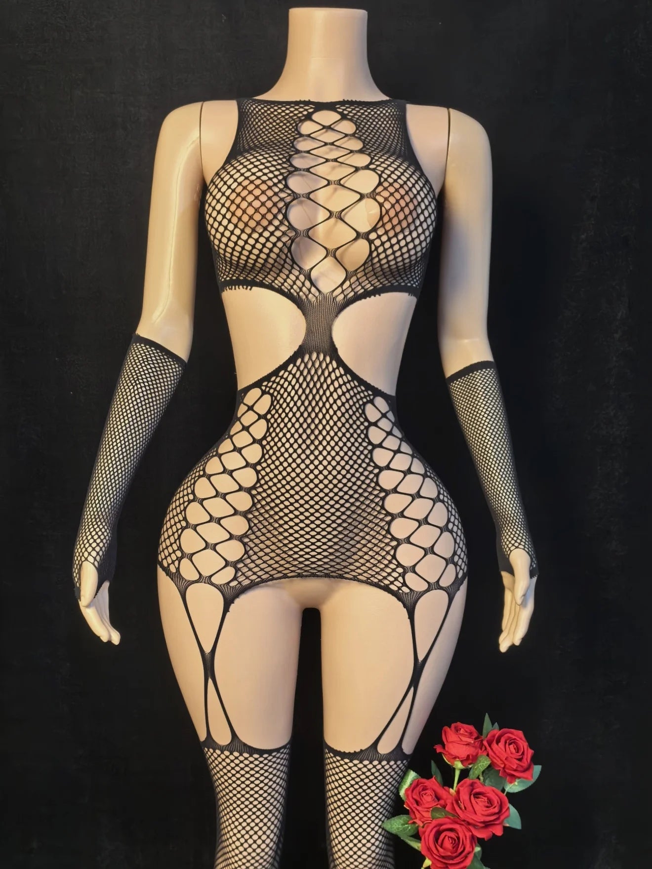 M&T Wear - Sexy One-Piece Satin Babydoll Bodystocking Catsuit