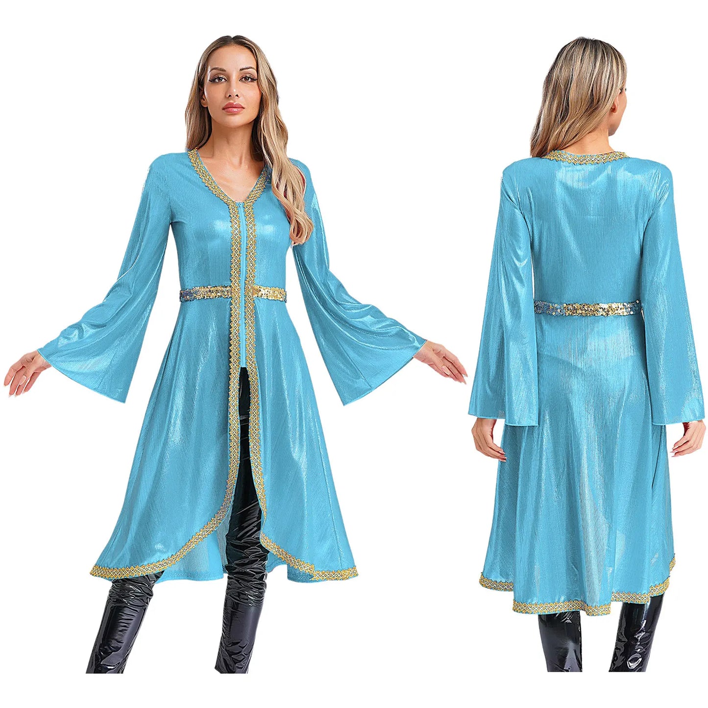 M&T Wear -  Embroidered High Waist Abaya Kaftan Dress