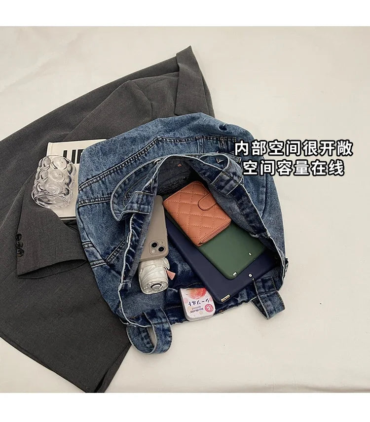 M&T Wear - 2025 Retro Denim Tote Bag for Women