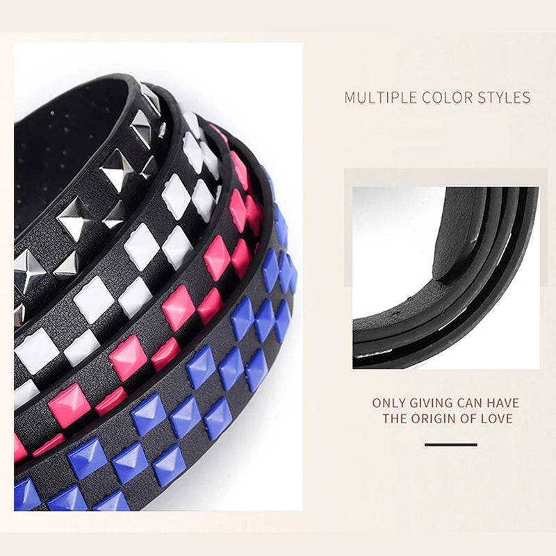 M&T Wear - Personalized Rivets Checkerboard Punk Belt