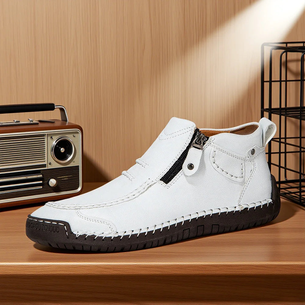 M&T Wear - New Casual Shoes for Men White Luxury Round Toe Men Ankle Boots Light Slip on Walking Shoes Outdoor Comfor Men High Top Sneakers