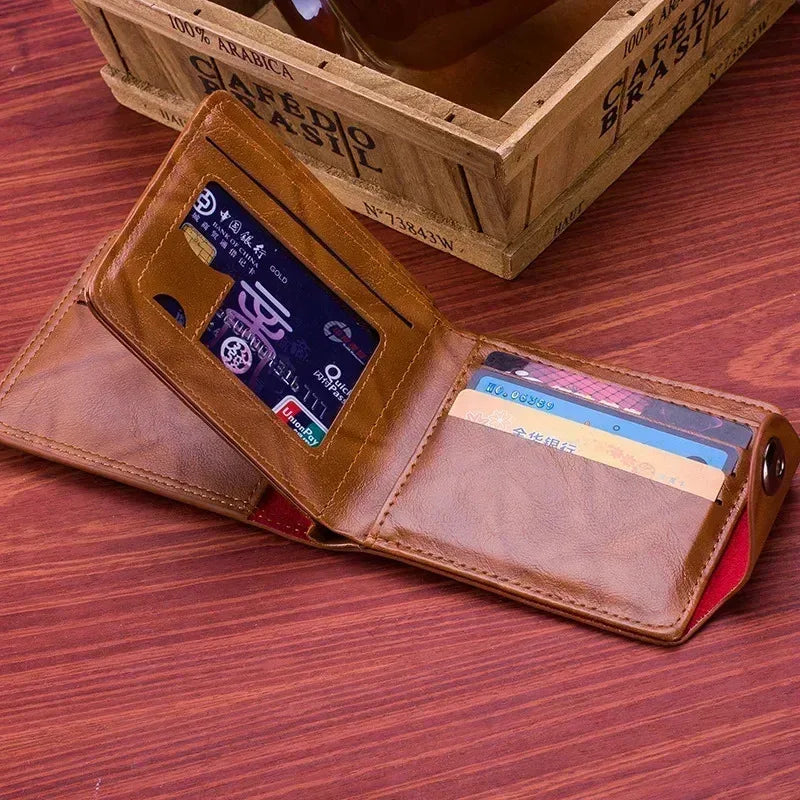 M&T Wear - Men’s PU Leather Wallet with Money Print & Coin Pocket