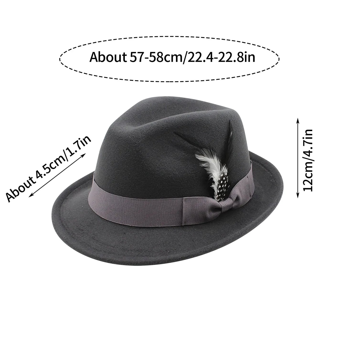 M&T Wear - Elegant Feather Felt Jazz Top Hat
