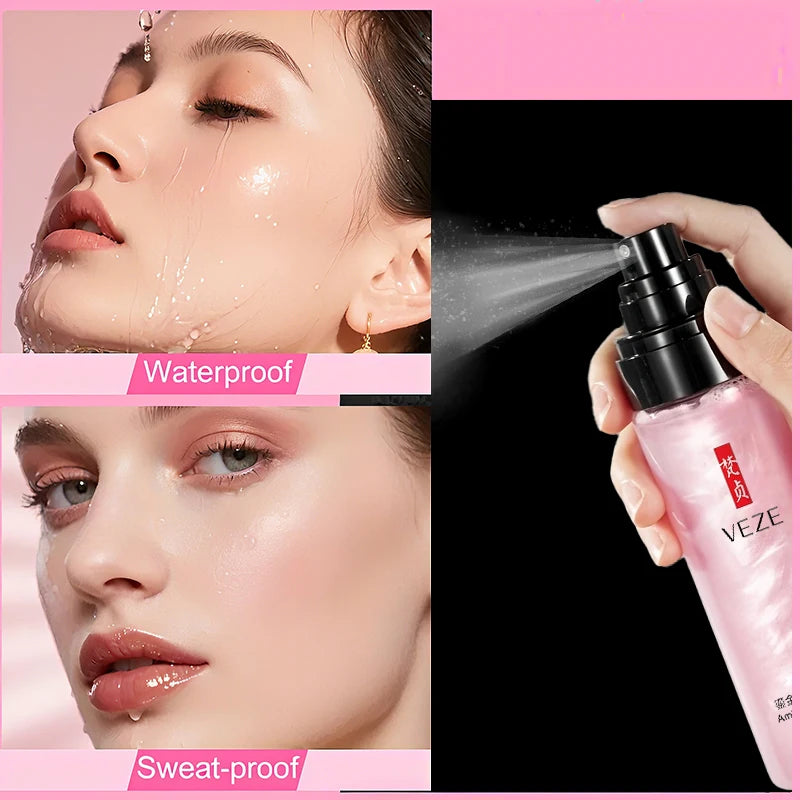 100Ml Setting Spray,Glossy Matte Base Makeup,Mattifying Lightweight & Hydrating Make-up Fixer Spray Makeup Fixation for All Skin