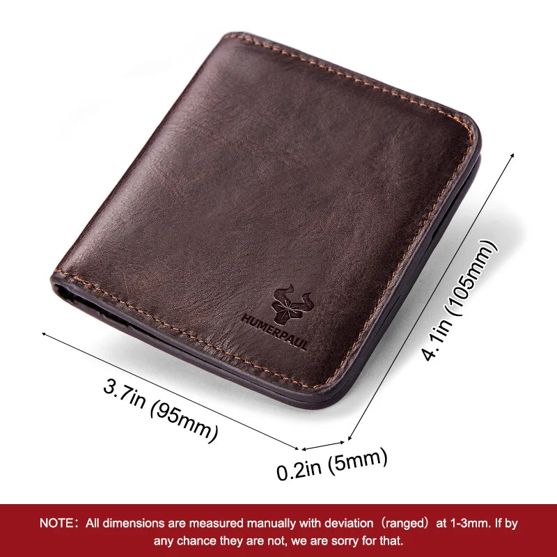 M&T Wear - Slim Cowhide Leather Wallet for Men