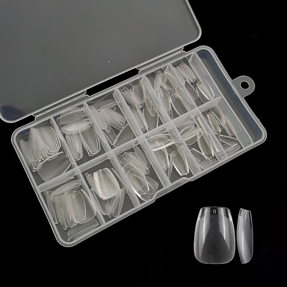 M&T Wear – 100PCS Claw-Shaped Full-Cover False Nails | Glossy White, Red, Orange & Natural