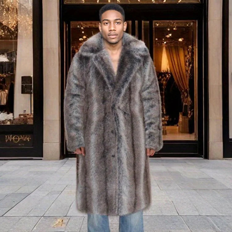 M&T Wear - Kalenmos Men’s Faux Fur Coat – Warm Casual Winter Jacket