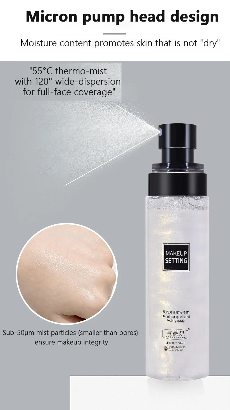 100ML Long-Lasting Makeup Fixing Spray Waterproof Sweatproof Oil Control Hydrating Setting Spray for a Fresh Makeup Finish