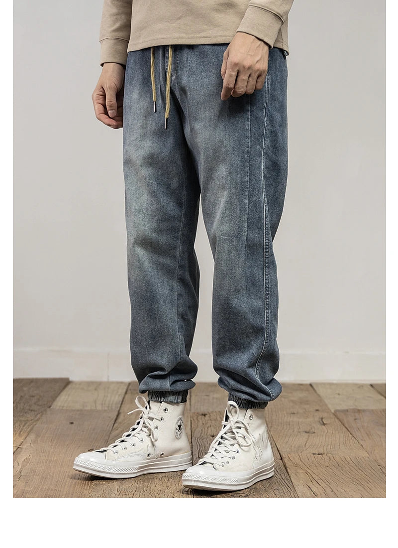 M&T Wear - Classic Washed Blue Denim Jeans for Men American Minimalist