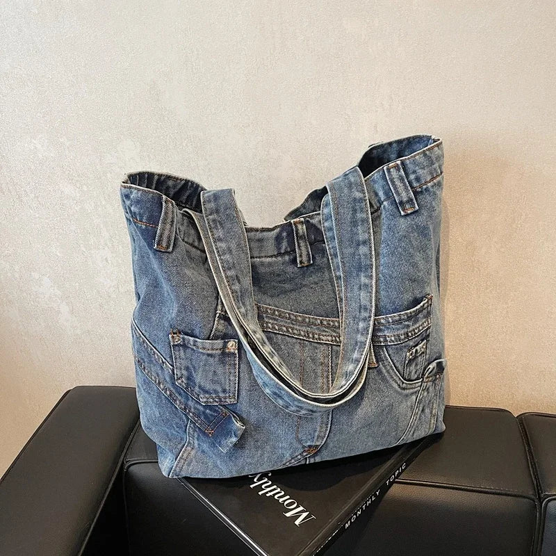 M&T Wear - 2025 Retro Denim Tote Bag for Women