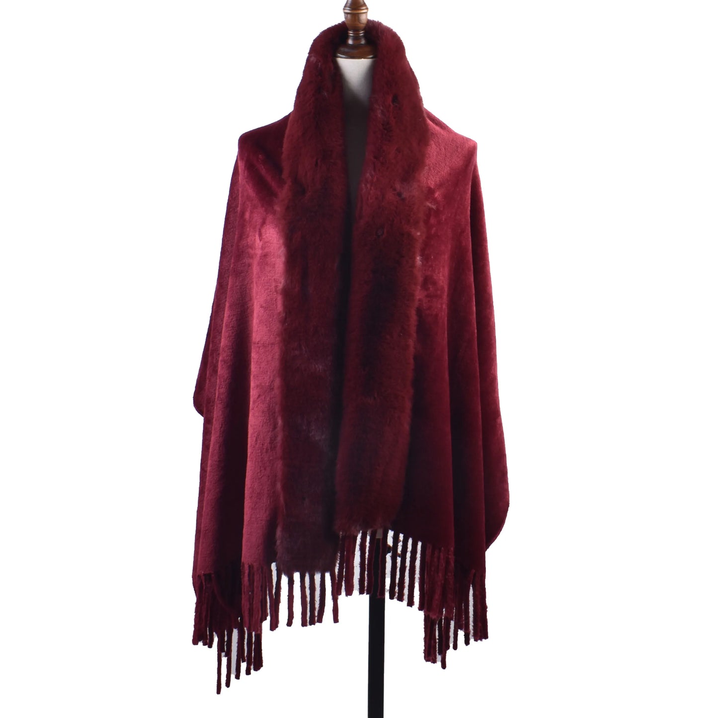 M&T Wear - Winter New Solid Color Shawl Warm Women's Wool Neck Scarf Shawl Dual purpose Thickened Dress Shawl