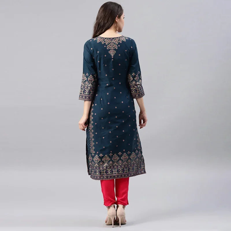 M&T Wear - Pakistani Cotton Floral Printed Kurti Top for Women