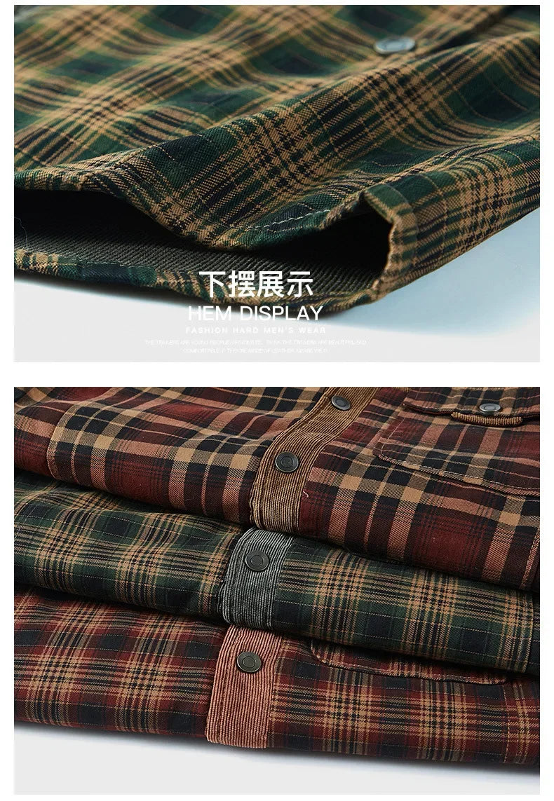 M&T Wear - Men's Windproof Plaid Fleece Shirt Jacket
