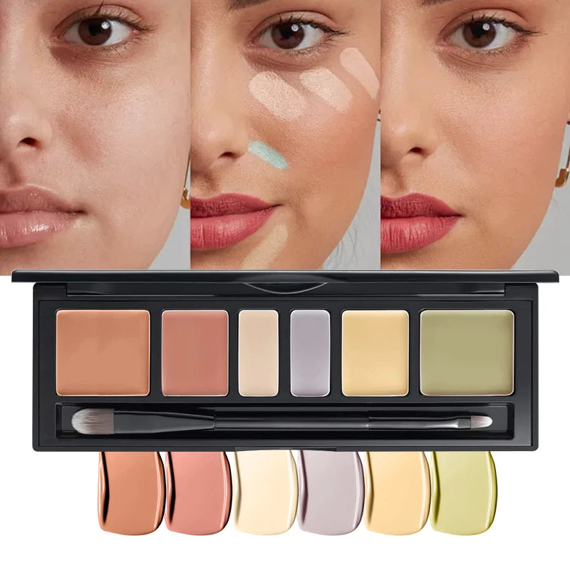 M&T Wear – 6-Color Full Coverage Concealer Palette with Brush