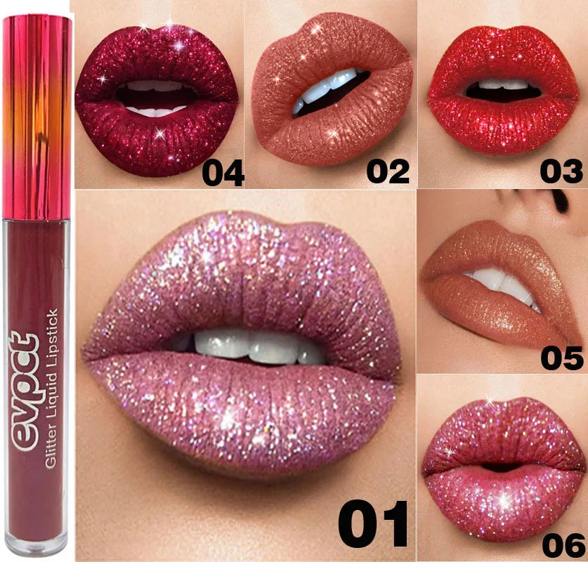 M&T Wear - Diamond Shine 15-Color Glitter Liquid Lipstick