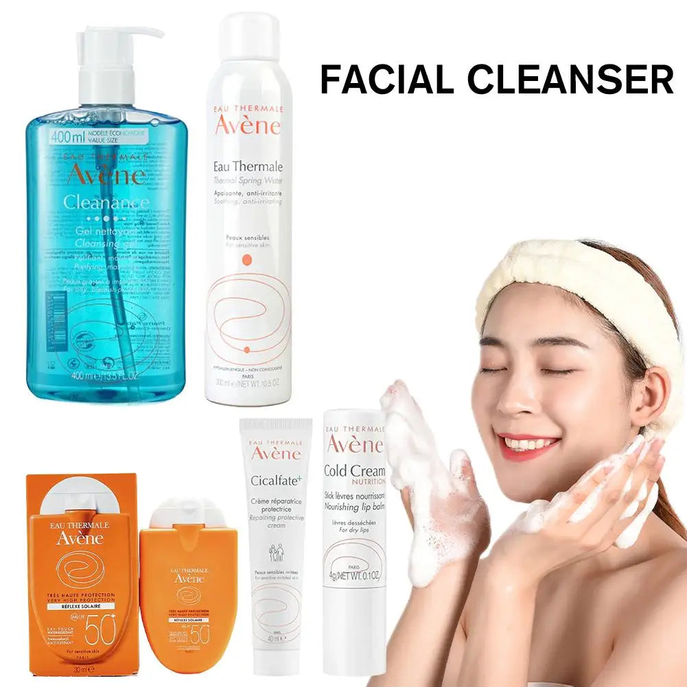 Avene Facial Cleanser SPF 50+ Sunscreen Deep Cleansing Whitening Cold Cream Removes Face Dirt Moisturizing Gel Skin Care