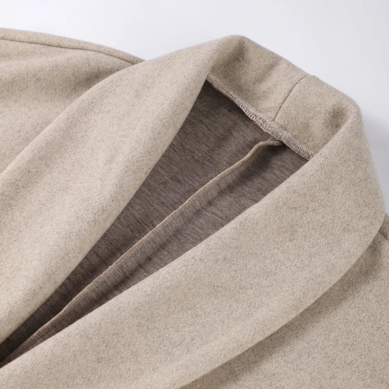 Elegant Solid Long Overcoat Women Turn-down Collar Lace Up Full Sleeve Classic Warm Coat 2025 New Lady Autumn Winter Casual Wear