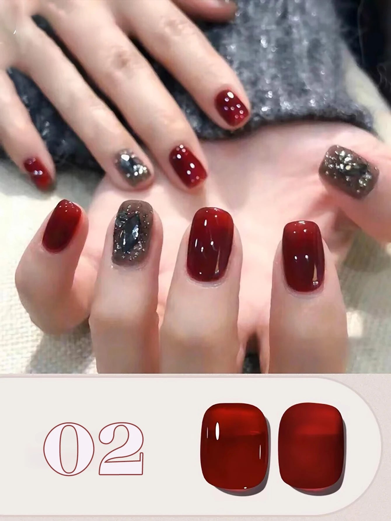 M&T Wear - Red Gel Nail Polish 12ml | Cherry, Wine, and Brown Shades