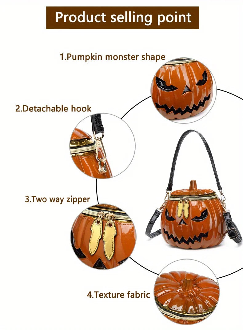 M&T Wear – Pumpkin Crossbody Bag | Funny Halloween Novelty Purse for Women