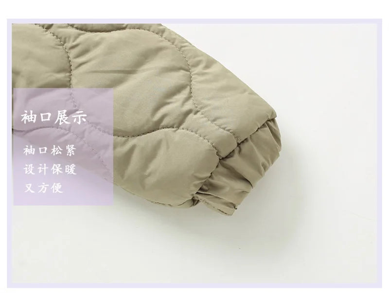 M&T Wear - Kids Boys Girls Jackets Children Winter Fleece Down Coat Toddler Padded Warm Windproof Outerwear Boy Autumn Plus Velvet Clothes