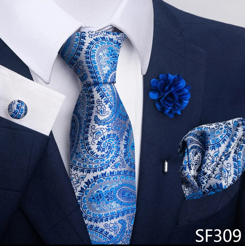 M&T Wear - Luxury Paisley Floral Tie & Accessory Set