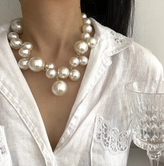 M&T Wear - Pearl Necklace for Women, European & American Style Travel and Wedding Accessory