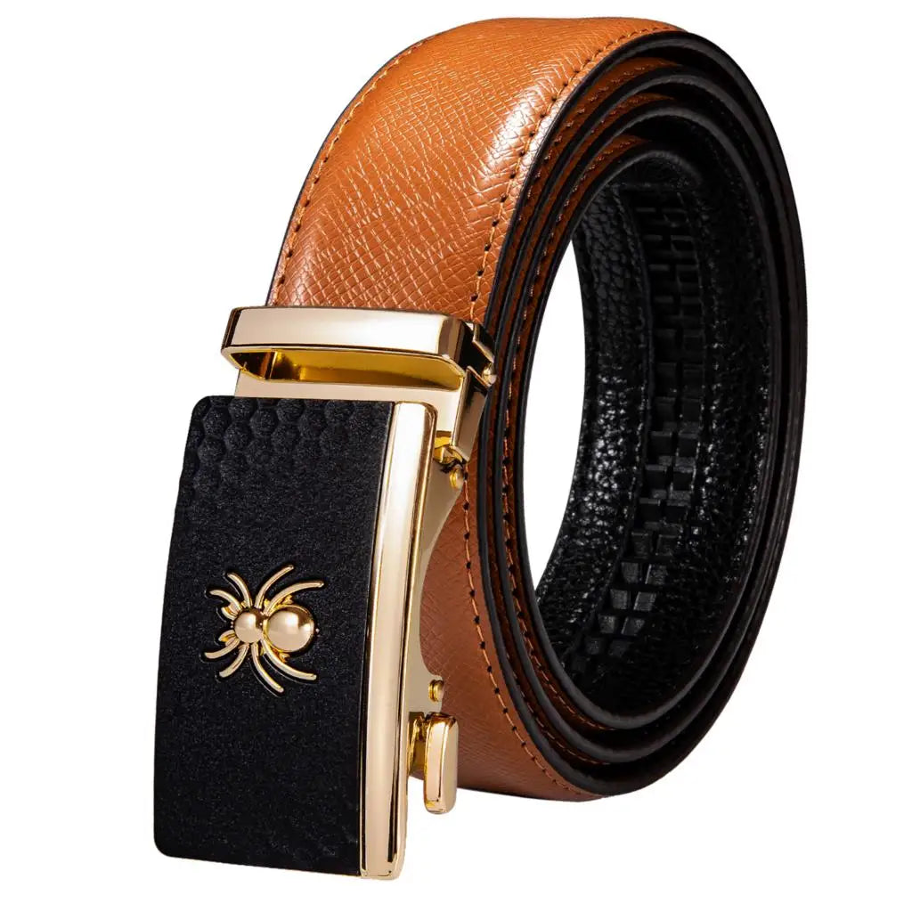 M&T Wear - Luxury Gold Buckle Cowskin Genuine Leather Belt