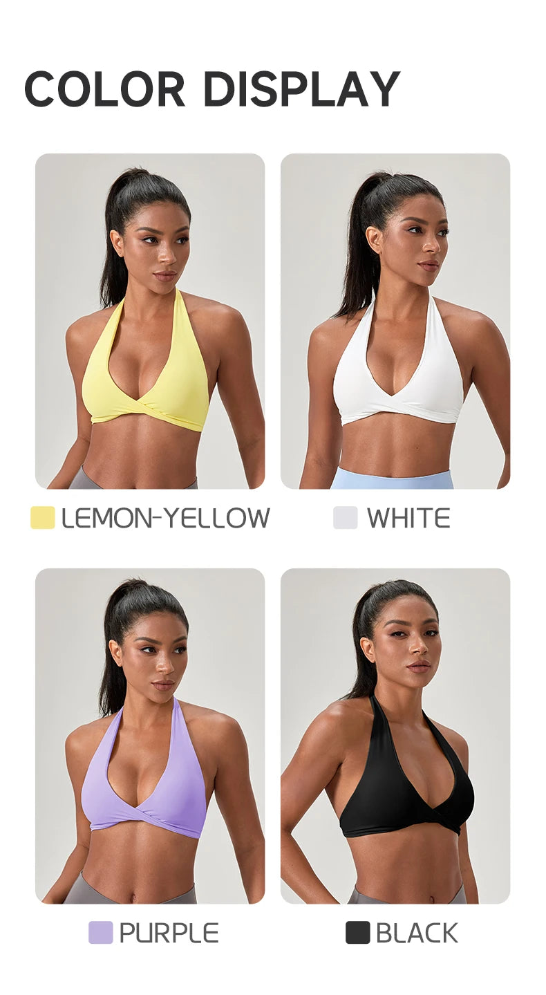 M&T Wear - Sports Yoga Bra for Women Halter Neck with Stylish Back Design Sexy Gym Bra for Running Fitness Sports Bras