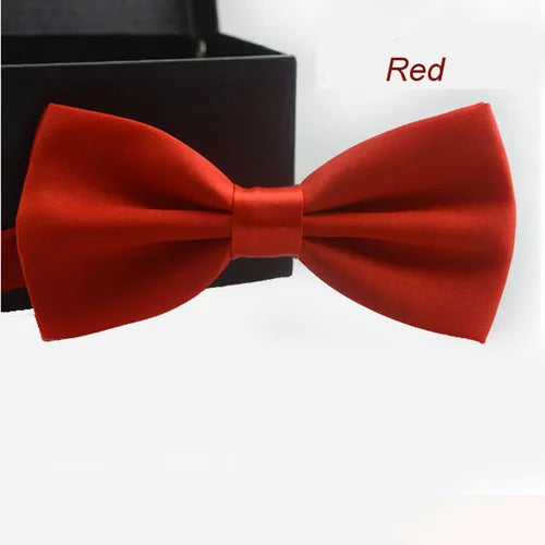 Classic Men Bowtie Boys Grils Children Bow Tie Fashion Solid Color Green Red Black White Green Wedding Ties Accessories