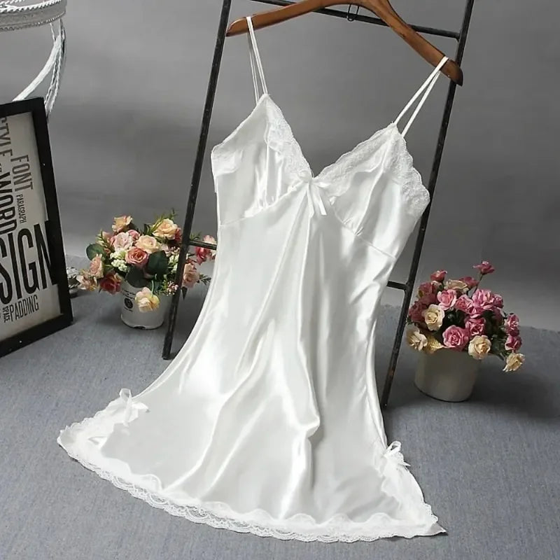 M&T Wear - Sexy Lace Patchwork Camisole Lingerie Nighty Wedding Dress Sleep Wear Nightdress Clothes Women's Nightgowns Sexy Nightwear