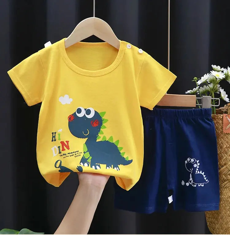 M&T Wear - Fashion Kids Clothes Boys Girls Sets Top Shorts 2PCS 100% Cotton Soft Summer Children Baby Cloths T-shirt Shorts Toddler Suit