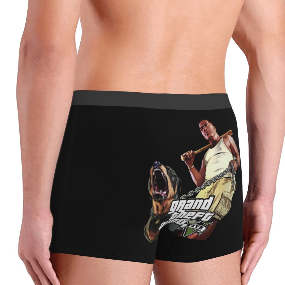 M&T Wear - Custom Grand Theft Auto Adventure Game Underwear Men Breathable GTA Boxer Briefs Shorts Panties Soft Underpants For Homme