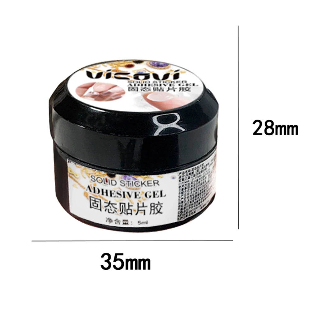 M&T Wear - Solid Nail Gel Glue 3x5ml | Clear Poly Gel for Fake Nails