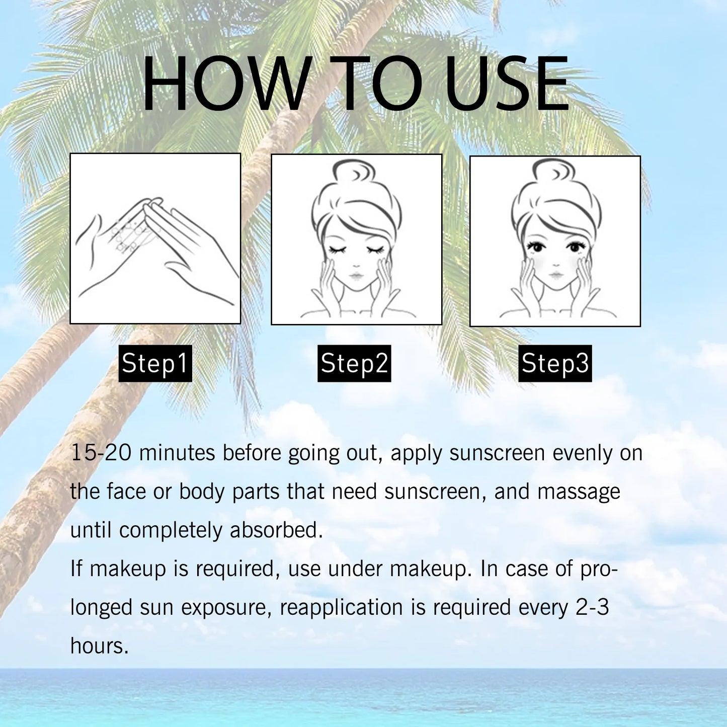 Facial Body Sunscreen Whitening Sun Cream Solar Blocker Moisturizing outdoor ultraviolet rays Protector Solar SPF50 Skin Care