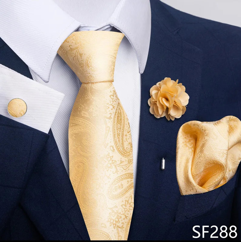 M&T Wear - Luxury Paisley Floral Tie & Accessory Set
