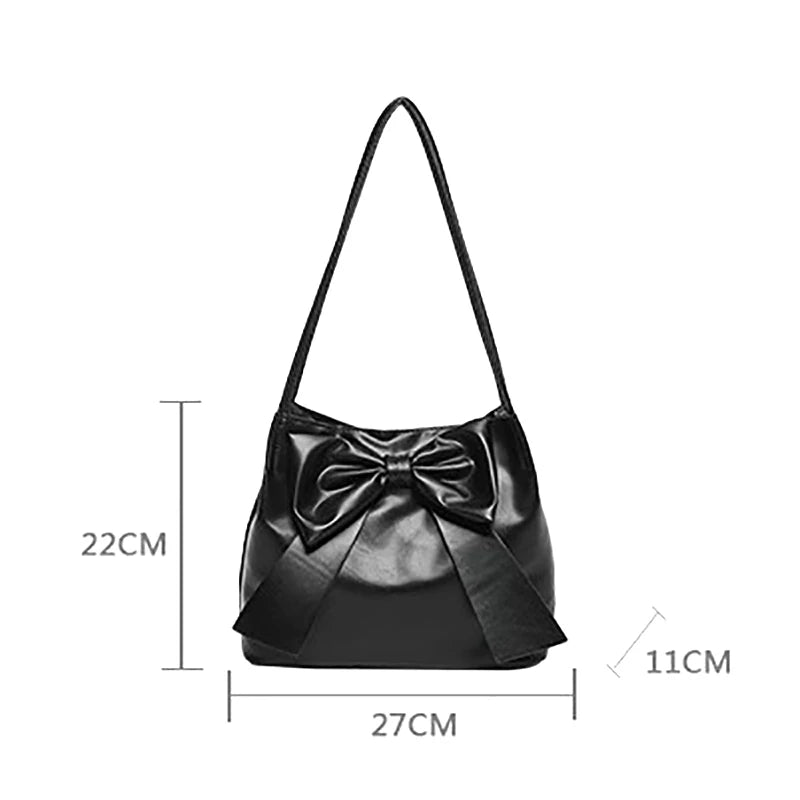 M&T Wear - Women’s Bow-Tie High-Capacity Underarm Bucket Bag