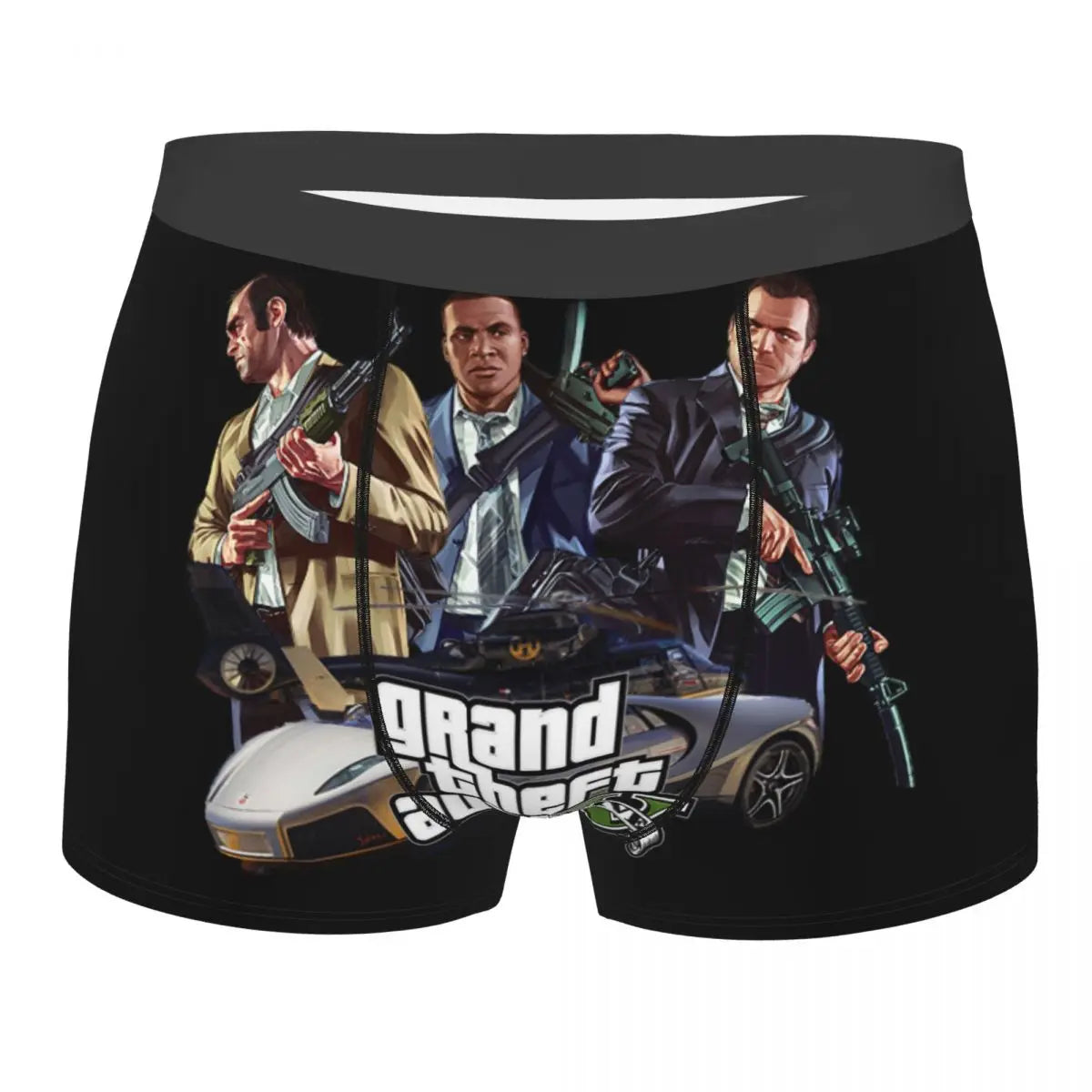 M&T Wear - Custom Grand Theft Auto Adventure Game Underwear Men Breathable GTA Boxer Briefs Shorts Panties Soft Underpants For Homme