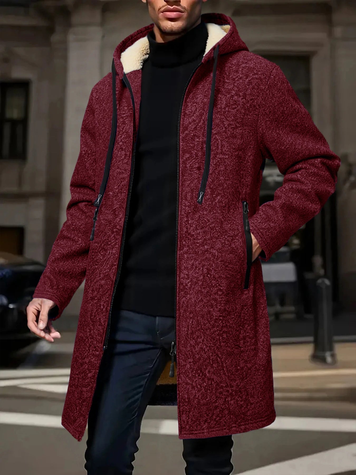 M&T Wear - Winter Men's Long Overcoat Jackets Casual Hooded Cardigans Men Outwear Liner Thickened Warm Hoodies Oversize Winter Top Jacket