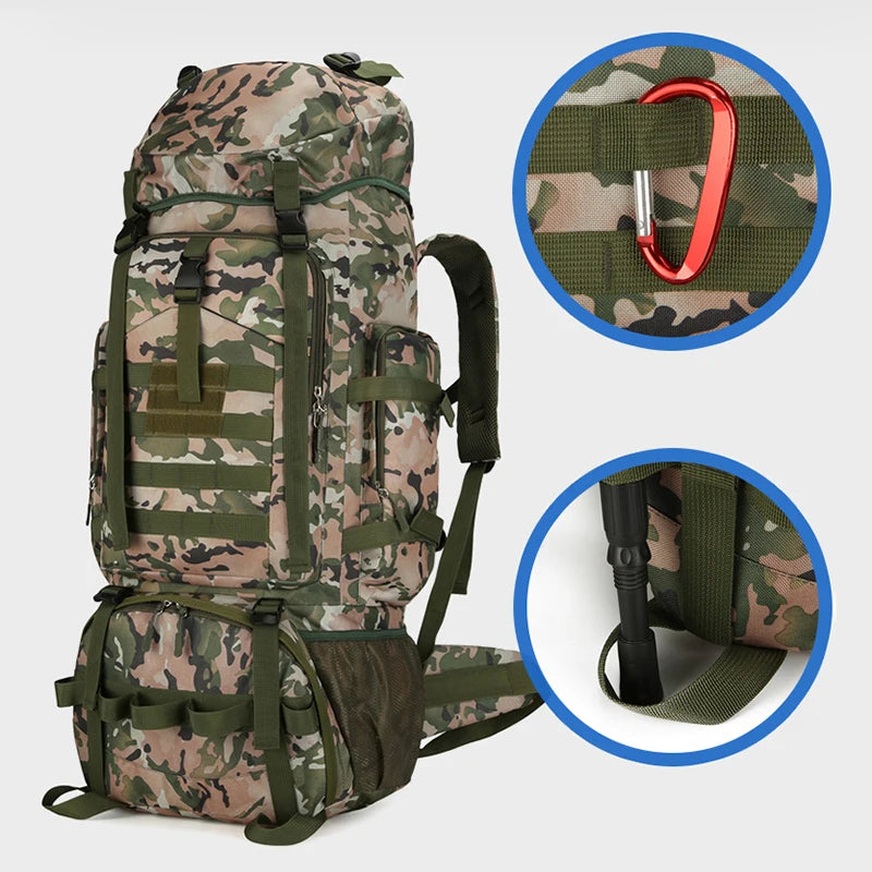 M&T Wear - 90L Large Capacity Tactical Mountaineering Backpack with Molle System