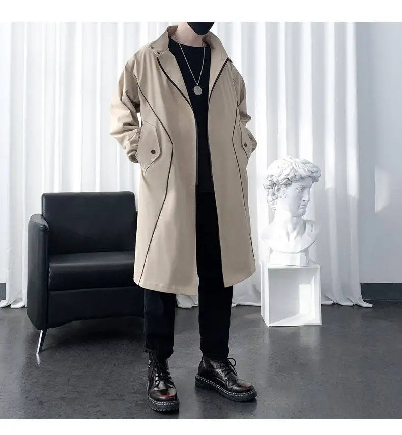 M&T Wear - Men’s Hooded Casual Trench Coat – Lightweight Autumn Windbreaker