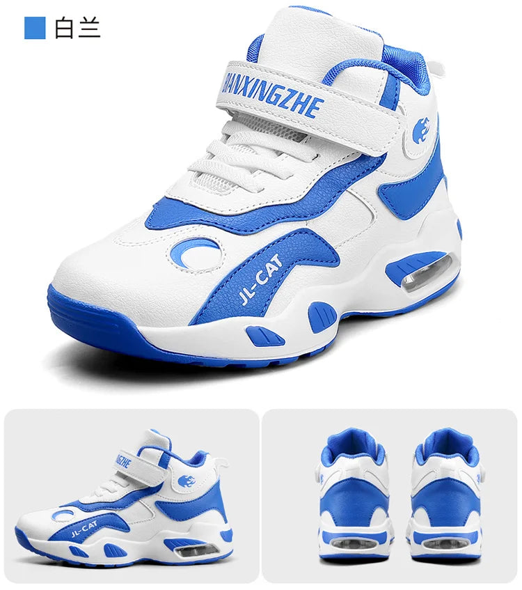 M&T Wear - Kids Basketball Shoes Boys Student Sports Shoes School Daily Outdoor Running Sneakers High Top Children Basketball Sneakers