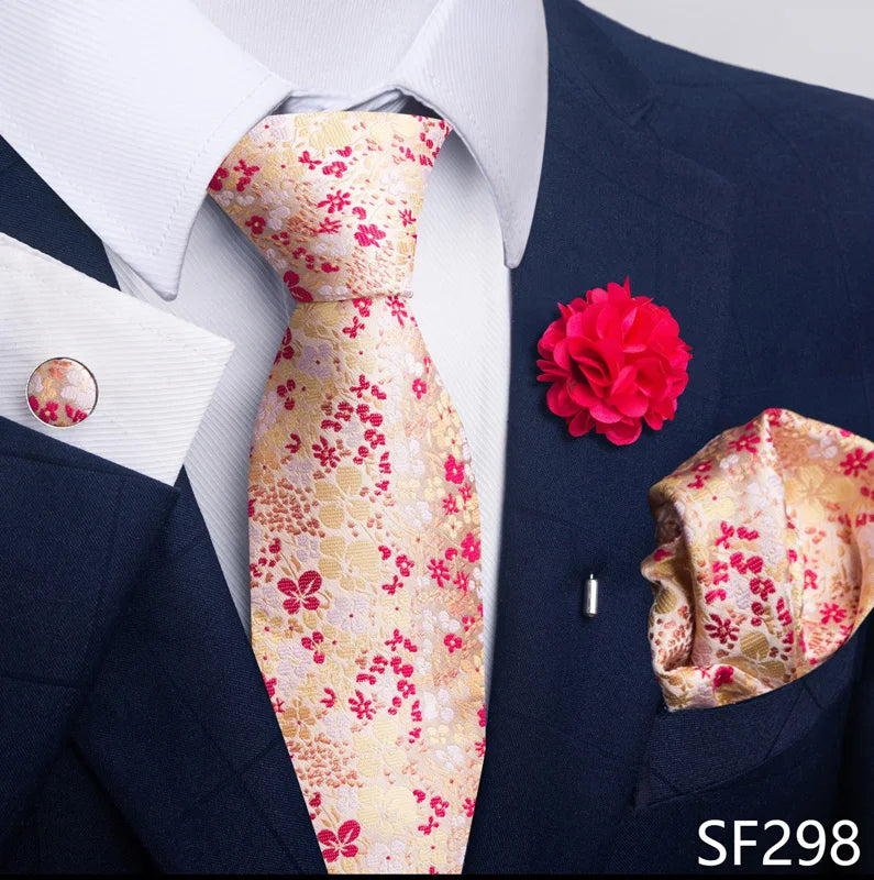 M&T Wear - Luxury Paisley Floral Tie & Accessory Set