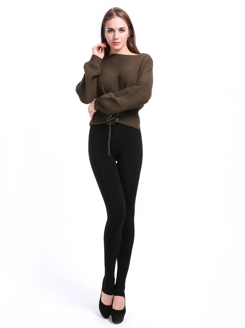 M&T Wear - Winter Women Solid Warm Leggings with High Waist and Fleece