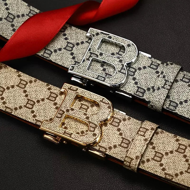 M&T Wear - Sleek Automatic Buckle Split Leather Belt