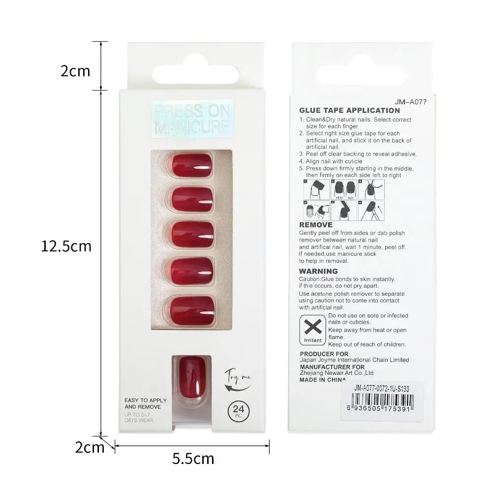 M&T Wear – 24PCS Coffin & Square Press-On Nails with Glue Stick