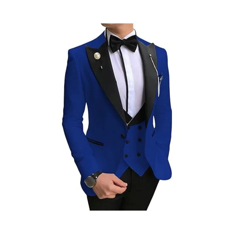 M&T Wear -  Men’s 3-Piece Tuxedo Suit with Lace Lapel – Stylish Party & Dinner Set