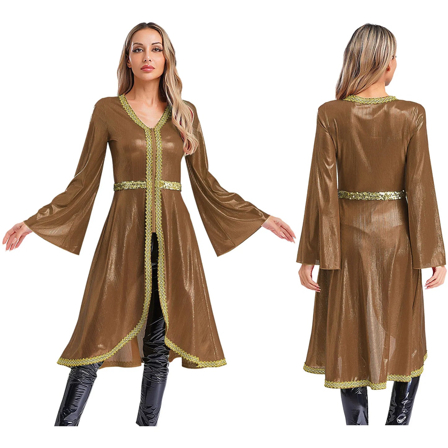 M&T Wear -  Embroidered High Waist Abaya Kaftan Dress