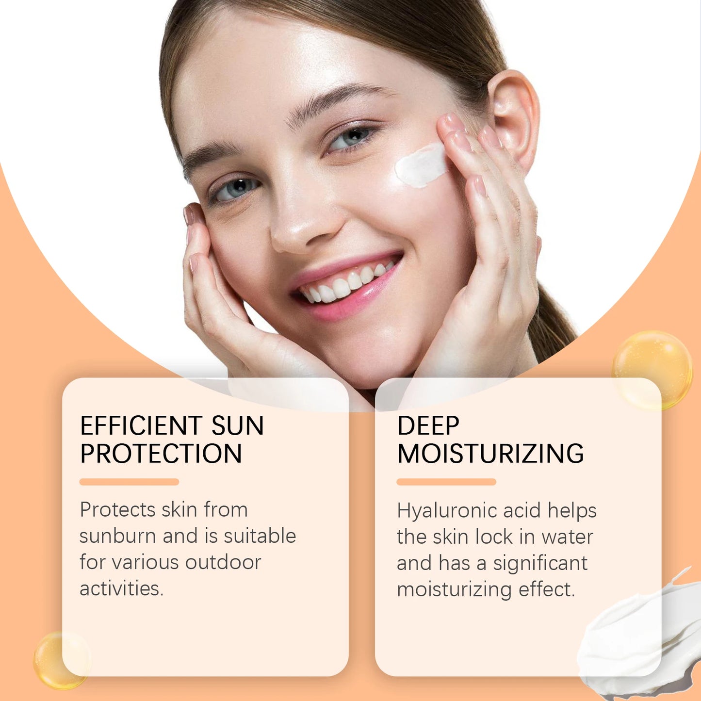 Sunscreen Cream Spf 60+ Long Lasting Uv Protection Facial Sun Block Refreshing Moisturizing Isolation Lotion Skin Care Products