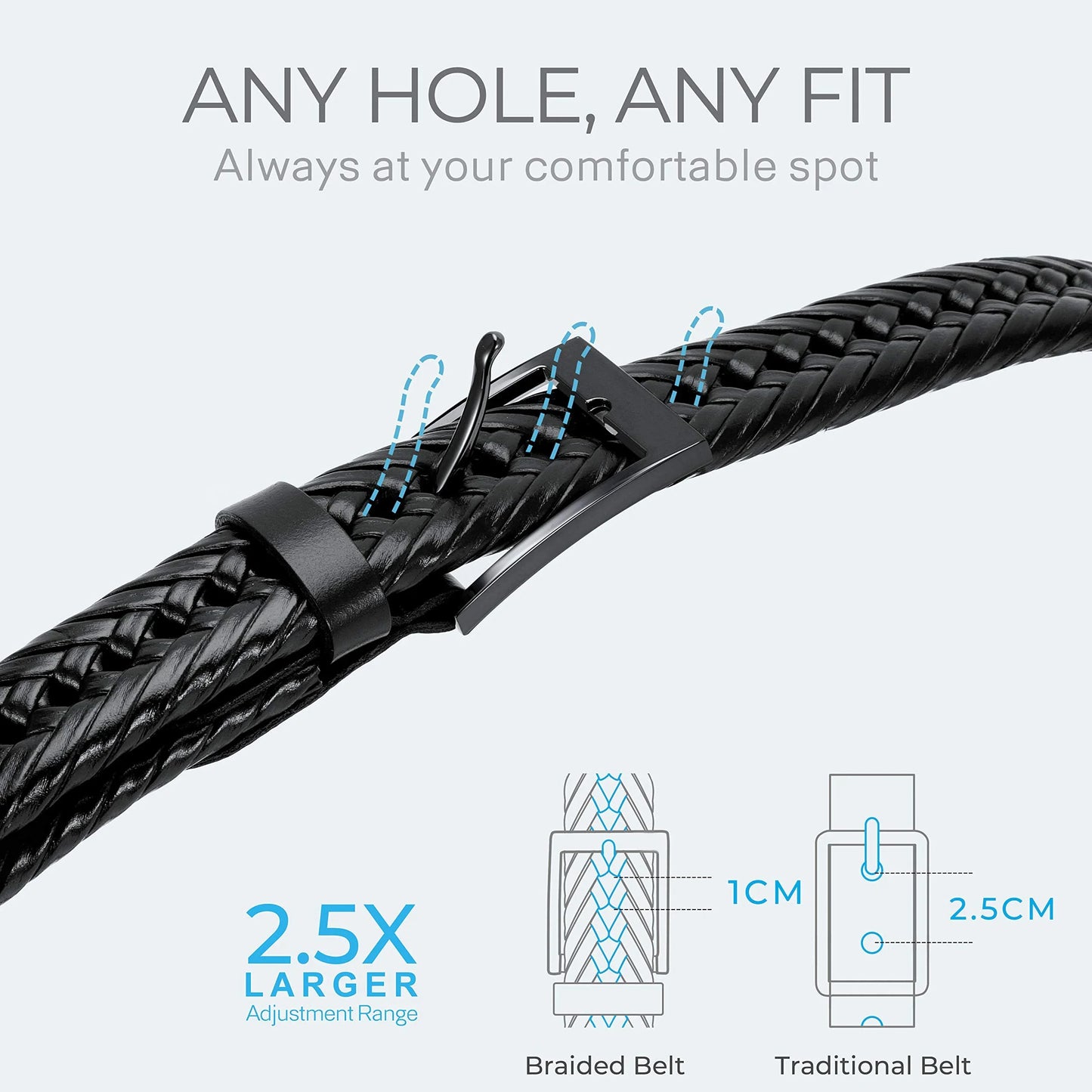 M&T Wear - Braided 100% Genuine Leather Pin/Automatic Belt