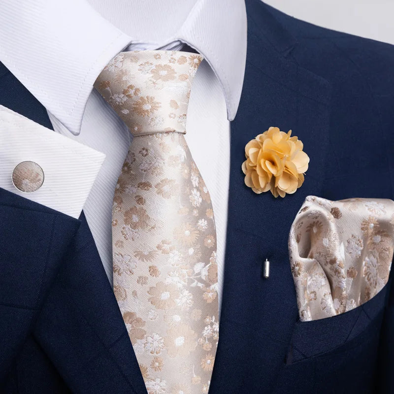 M&T Wear - Luxury Paisley Floral Tie & Accessory Set
